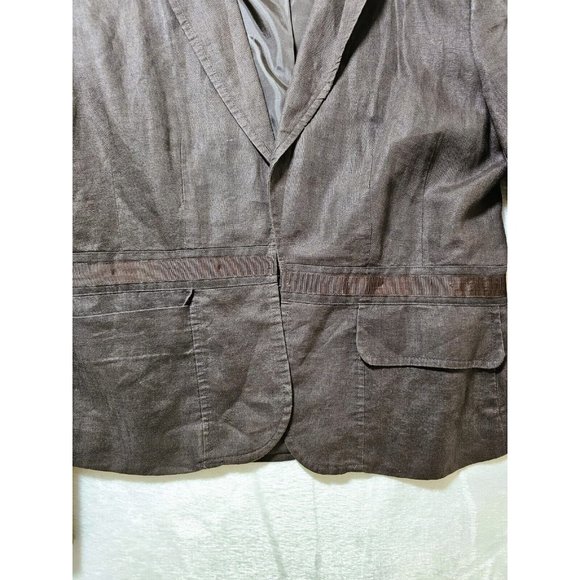 Willi Smith Women's Blazer & Pant Linen Suit - Brown - 8/10 - Picture 4 of 16